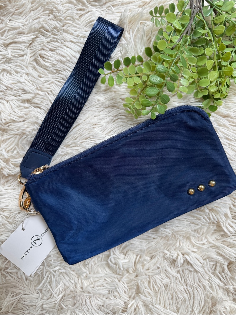 Pretty Simple Cove Double Zip Nylon Wristlet 💗 Navy